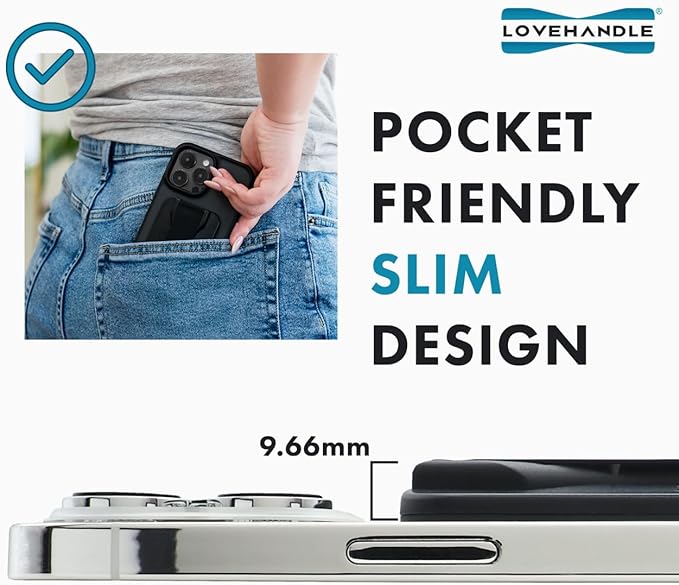 LoveHandle PRO MagSafe Compatible Magnetic Phone Grip w/Kickstand - Mount, Strap and Stand for Smartphone and Tablet - MagSafe Ring Included - Fits All Devices - Leopard