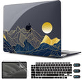 CISSOOK for MacBook Air 13 Inch Case A2337 M1 A2179 A1932 Model 2021-2018 Released, 13 inch Hard Shell Cover with Keyboard Cover for MacBook Air 13 M1 Case with Touch ID - Mountain & Raised Sun