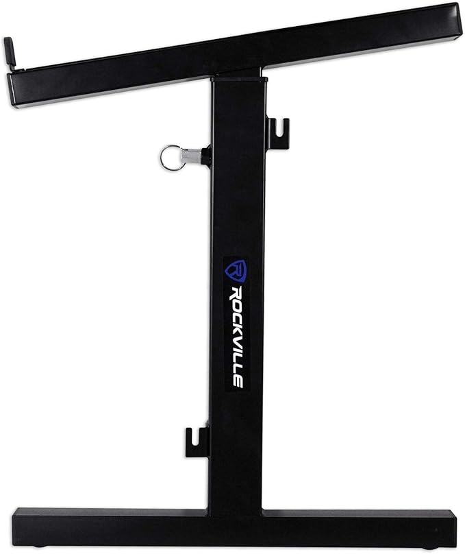 Rockville RXS20 Portable Mixer Stand 300 lbs Capacity, Adjustable Height 24-36in, Adjustable Width 13.8-23.6in, Collapsible, Padded Platform, Perfect for DJs and Musicians