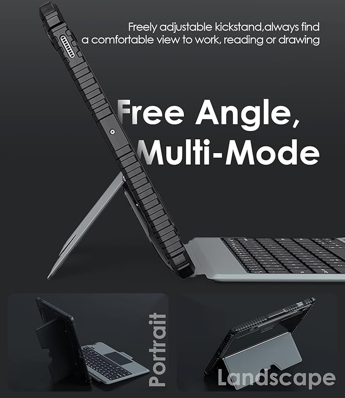 Nillkin for Samsung Galaxy Tab S10 Plus/S9 Plus 12.4" Case with Detachable Keyboard, 7-Color Backlit, Trackpad, S Pen Holder, Rugged Keyboard Case with Camera Cover for Samsung Tablet S9+/S10+ 5G