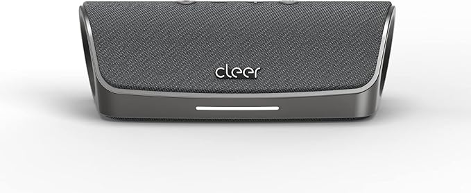 Cleer Scene Wireless Bluetooth Speaker, Stereo Wireless Pairing, Waterproof IPX7, 12Hrs Play time, Deep Bass, Built-in Mic, Powerful Portable Speakers, for Outdoor & Party, Home, Grey