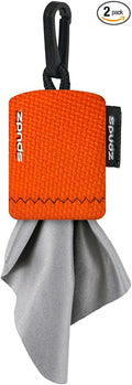 SPUDZ Ultra Microfiber Lens Cleaner – Closable Pouch, Clip-On, Washable – for Optics, Scopes, Glasses | Blaze Orange, 6 x 6 Inch (2-Pack)