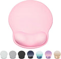 Ergonomic Mouse Pad with Wrist Rest, Large Mousepad(10.6'' x 9''), Office Wrist Support Mouse Mat with Non-Slip Base, Pain Relief for Laptop & Computer（Pink）