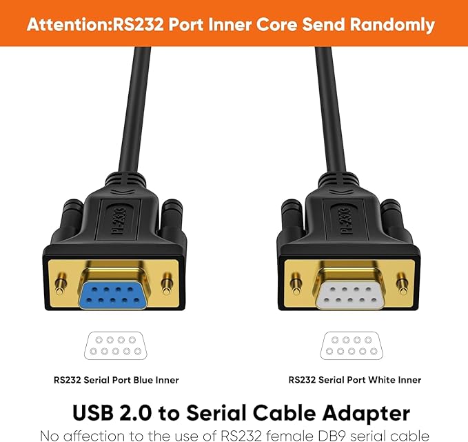 CableCreation USB to RS232 Adapter with PL2303 Chipset, 6.6ft USB 2.0 Male to RS232 Female DB9 Serial Converter Cable for Cashier Register, Modem, Scanner, Digital Cameras, CNC,Black