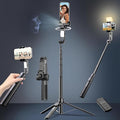 71" Tripod for iPhone with Light, Auto Face Tracking Selfie Stick Tripod, Upgrade Strong Gimbal Stabilizer 360 Rotation with Remote for Content Creator Vlog Live Streaming Video Record Tiktok YouTube