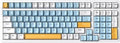 Wireless Mechanical Keyboard, Triple Mode 2.4G/USB-C/BT Gaming Keyboards 100 Keys Ice-Blue Backlit, Red Switch Keyboard | Rechargeable Mechanical Gaming Keyboards | Ice Blue/W/Y