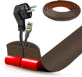 Floor Cord Cover Cable Cavity Self Adhesive Cord Hider Floor 10FT Floor Cable Management Power Cord Protector Floor Electric Cord Covers for Offices, Gym, Exhibitions (CoffeeBrown, 1.97" x 10')