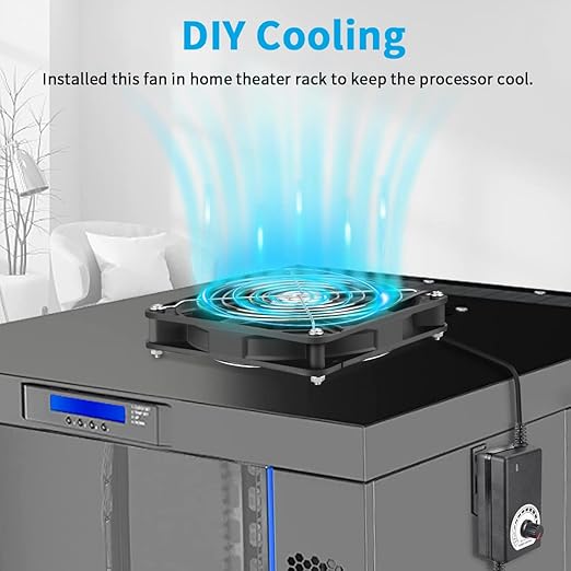 Wathai 140mm x 25mm Computer Fan with AC Plug 110V 120V 220V 240V Variable Speed Controller for DIY Biltong Box Reptile Aquarium Receiver DVR PlayStation Xbox Cabinet Ventilation Cooling
