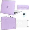 MOSISO Compatible with MacBook Air 13 inch Case 2025 2024 2023 2022 M4 A3240 M3 A3113 M2 A2681, Hard Shell&Sleeve Bag&Keyboard Skin&Webcam Cover&Screen Film for MacBook Air 13.6 inch, Purple