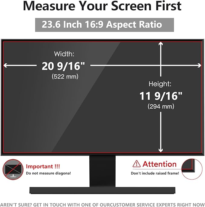 23.6 Inch Computer Privacy Screen Shield [2 Pack] for 16:9 Widescreen Desktop Monitor - Anti-Glare Blue Light Privacy Filter and Anti Spy Privacy Screen Protector Film