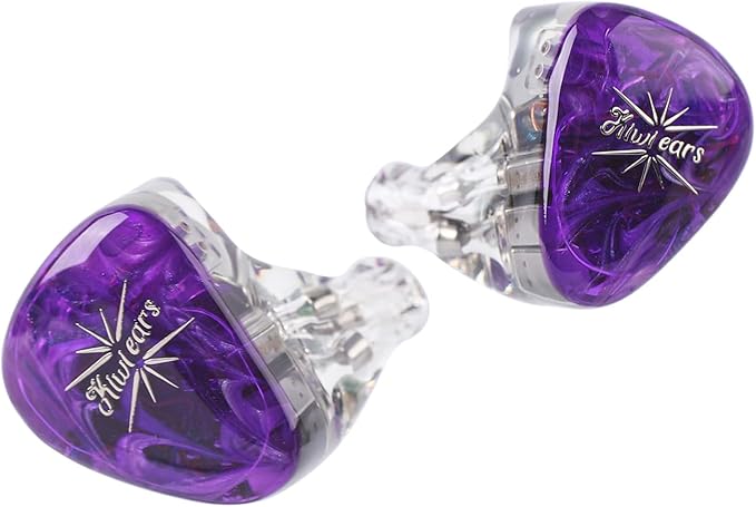 Linsoul Kiwi Ears Orchestra Lite Performance Custom 8BA in-Ear Monitor IEM with Detachable 4-core 7N Oxygen-Free Copper OFC Cable, Handcrafts Faceplate for Audiophile Studio Musician (Purple)