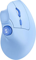 seenda Ergonomic Mouse Rechargeable, USB+Dual Bluetooth, MOU-302 Vertical Wireless Mouse with Volume Knob, Quiet Clicks, Multi-Device Cordless Mice Compatible for Windows, PC, Laptop, Mac OS, Blue