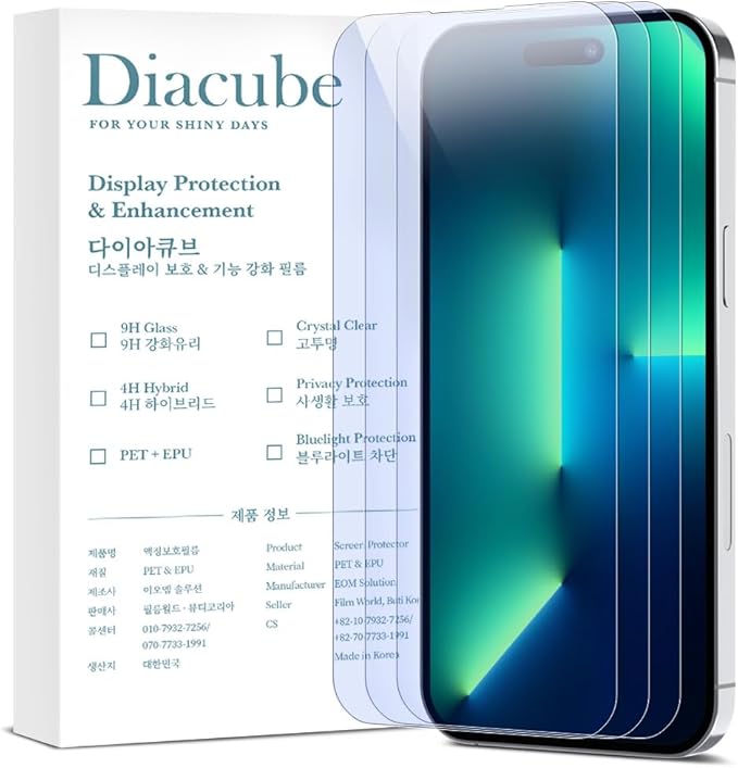 3-Pack Anti-Blue Light Matte Screen Protector For iPhone 13 Pro Max [Support Fingerprint Unlock] Anti-Glare, Anti-Fingerprint [Eye Protection] Bubble-Free Installation with Alignment Jig