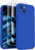 FireNova Designed for iPhone 14 Case, Silicone Upgraded [Camera Protection] Phone Case with [2 Screen Protectors], Soft Anti-Scratch Microfiber Lining Inside, 6.1 inch, Klein Blue