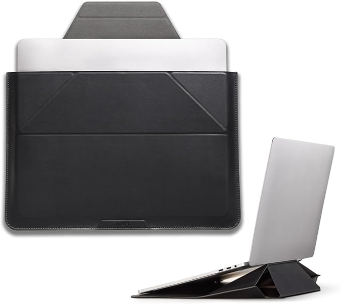 MOFT Laptop Carry Sleeve, 2-in-1 Laptop Bag & Stand for 15"-16" MacBook Air/Pro & Dell/HP/Lenovo/Asus, Stylish Slim Computer Sleeve Bag with Expandable Storage for Computer Accessories, Night Black