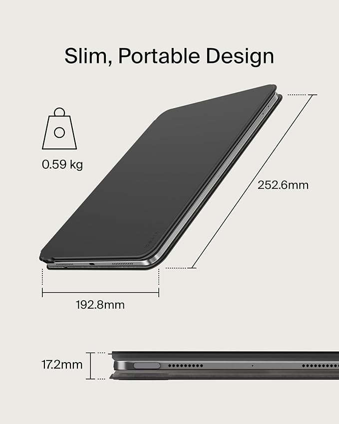 Belkin Pro Keyboard Case w/Magnetic Stand, Backlit Bluetooth Keyboard, Multi-Gesture Controls, Magnetic Apple Pencil Storage Compatibility, & Multimedia Keys for iPad Air 10.9" & iPad Pro 11" - Black