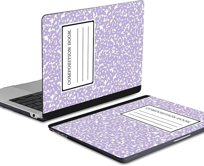 MEEgoodo Case for M4/M3/M2 MacBook Air 13.6 inch Case 2025 2024 2022, Fit Model A3240/A3113/A2681, Laptop Hard Shell with Keyboard Cover Compatible with MacBook Air 13 inch, Composition Book Purple