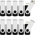 JUANWE 16GB USB Flash Drive 50 Packs, Bulk Thumb Drives FAT32 Foldable 360°Swivel Memory USB Sticks with Lanyard Hole, Jump Drive Mutipack Pen Drive Zip Drive Portable Flashdrive for PC/Mac, Black