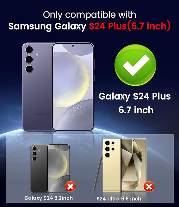Magnetic for Samsung Galaxy S24 Plus Case [Compatible with MagSafe][Built-in Camera Lens Protector] Slim Soft Silicone Bumper Shockproof Metallic Luster Phone Case (Rose Gold)