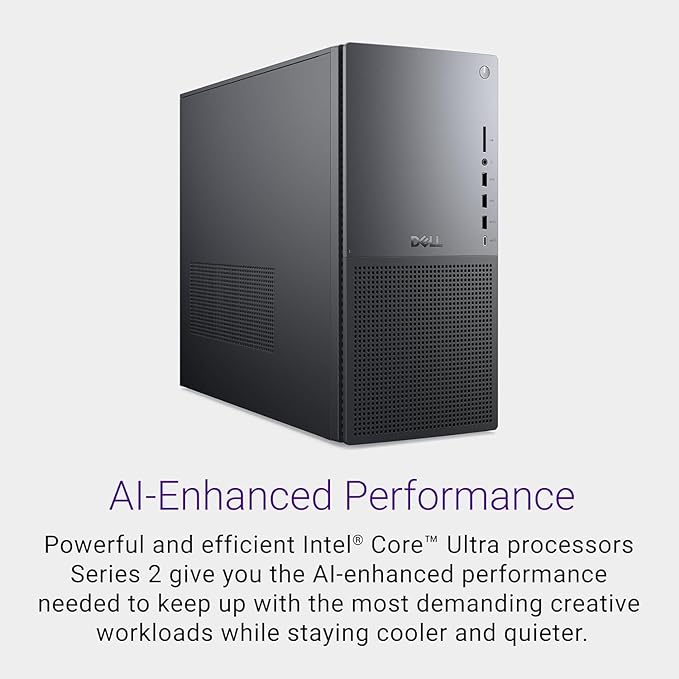 Dell Tower Plus EBT2250 Desktop Computer - Series 2 Intel Core Ultra 9 285 24-Core Processor up to 5.6 GHz, 32GB DDR5 RAM, 8TB NVMe SSD, NVIDIA GeForce RTX 4060 8GB GDDR6, Windows 11 Pro, Graphite
