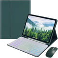 Rainbow Backlit Keyboard Case for iPad 9th / 8th / 7th Generation 10.2"/iPad Pro 10.5"/iPad Air 3rd Gen with Mouse and Backlight Detachable Bluetooth Keyboard Cover,Dark Green+White