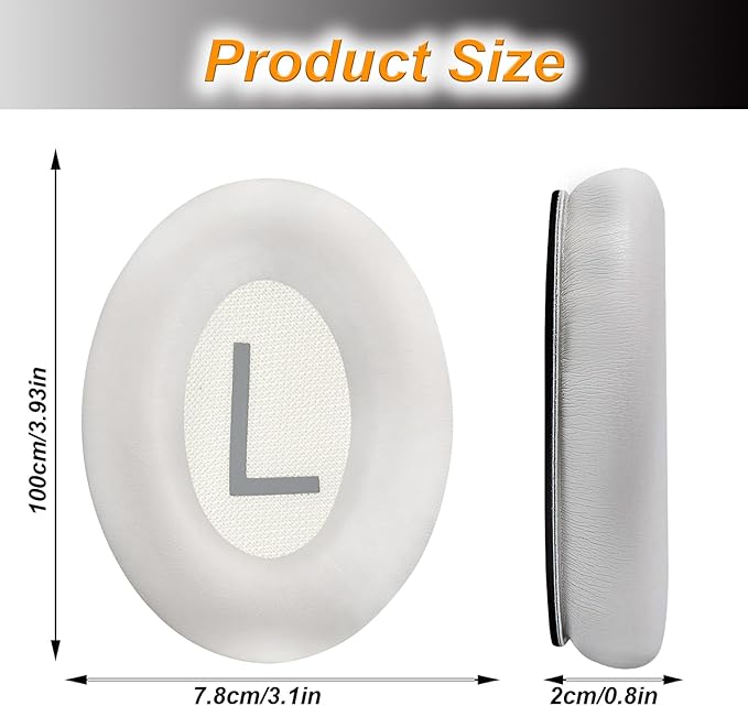 Replacement Ear Pads for Bose QuietComfort 45 (QC45) Headphones, Ear Pads Cushions with QCSE (QC SE)/New QC Wireless High-Density Noise Isolation Foam, Made Soft Protein Rubber Leather