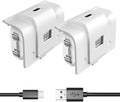 Rechargeable Controller Battery Pack with 4 Cover Play and Charge Kit with Micro USB Charging Cable for Xbox 1, S/X/Elite Wireless Remote (2 Pack-White)