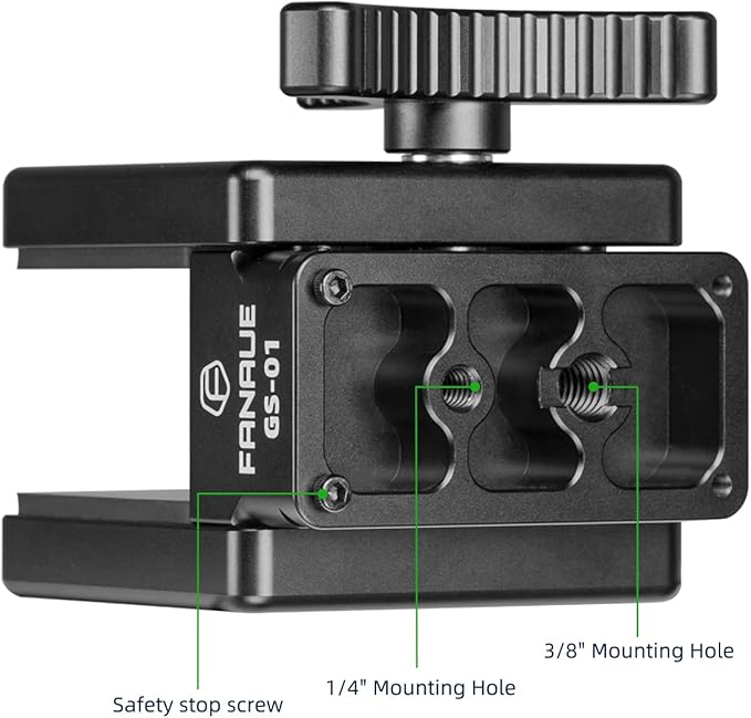 FANAUE GS-01Arca Swiss Rifle Saddle Mount, Hunting Tripod Clamp with Quick Release Plate, Shooting Tripod Rest, Enhanced Accuracy Ball Head & Adapter for Hunting and Shooting