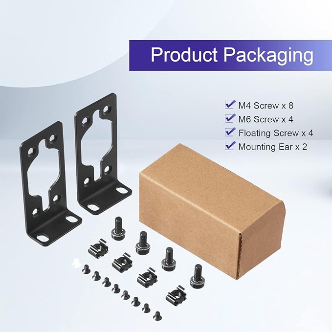 Rack Mount Kit 1U Universal Rack Ears for HP/ProCurve/Aruba/OfficeConnect/HPE Switches