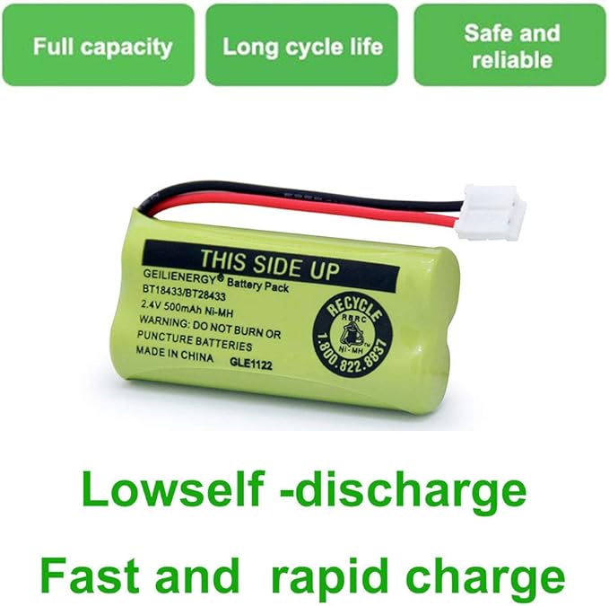 GEILIENERGY BT18433 BT28433 BT184342 BT284342 BT183348 BT283348 BT-1011 Replacement Battery Compatible for Phone CS6209 CS6219 CS6229 DS6151 89-1330-01-00 CPH-515D(Pack of 3)