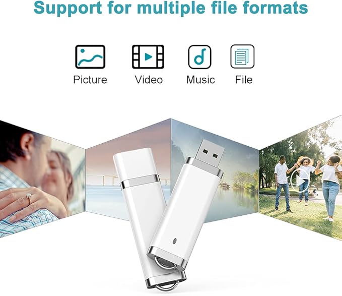 KEXIN 50 Pack 8GB Flash Drive USB Thumb Drive 8G Memory Stick Snapcap White