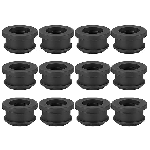 PATIKIL 17mm / 11/16 Inch Drill Hole,1/2 Inch ID Rubber Grommets, 12Pcs Top Hat Grommet for Wiring Eyelet Ring Gasket Automotive Firewall Cable Hole Plugs Wires Protection, Black