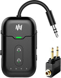 Airplane Bluetooth 5.4 Transmitter Adapter,Supports 2 AirPods/Headphones 2-in-1 Bluetooth Transmitter Receiver with aptX Low Latency,Wireless Adapter for Flight,TV,Gym,Tablets Car Stereo (Black)