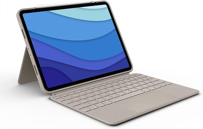 Logitech Combo Touch iPad Pro 11-inch (1st, 2nd, 3rd, 4th gen - 2018, 2020, 2021, 2022) Keyboard Case - Detachable Backlit Keyboard, Click-Anywhere Trackpad - Sand; USA Layout