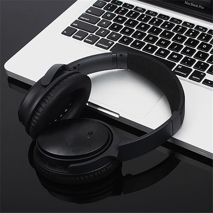 Ear Pads for Bose Quiet Comfort 35 Soft Protein Leather Replacement Earpads Ear Cushions Ear Pad for Bose QC 45/35 / 25/15 QC2 / Ae2 / Ae2i / Ae2W / Sound Link/Sound True (QC25-Black&Blue)