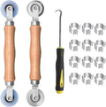 BAYTORY Upgrade Window Screen Repair Kit, Steel/Nylon Roller Tool with Bearing, Spline Removal Hook and 12Pcs Screen Clips Replacement for Installing Door Mesh Screens