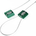50 Green High Security Cable Seals with Barcode Pull Tight Numbered Steel Security Seals Metal Container Seals Anti-Tamper Shipping Self-Locking Tags for Logisitics ISO 17712 Certificated