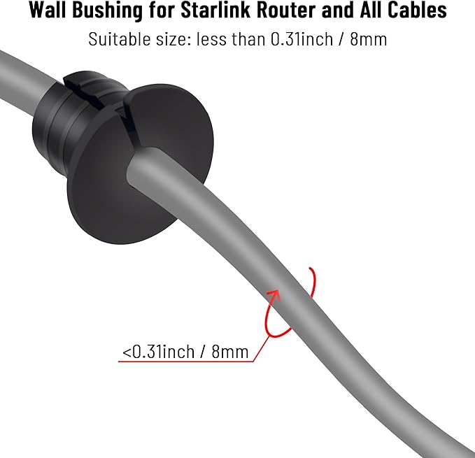 Cable Grommet Routing Kit for Starlink for 3/4 inch Wall Hole, Starlink Accessories, Silicone Cable Wall Pass, Starlink Anti-Slip Wall Grommets for Cables (3/4 inch) 2 Pcs (Pack of 2)