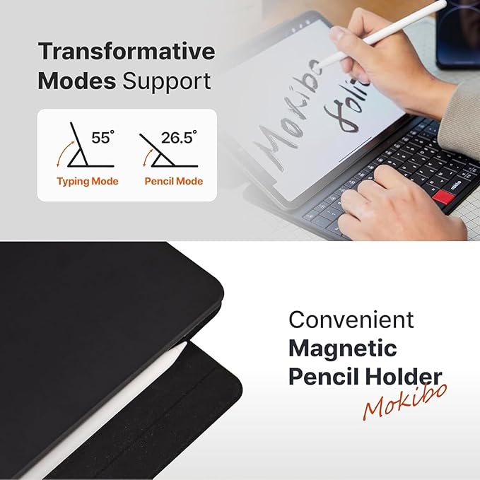MOKIBO Fusion Keyboard, iPad Pro 12.9" Case, Wireless Touchpad Keyboard with Built-in Trackpad, Bluetooth