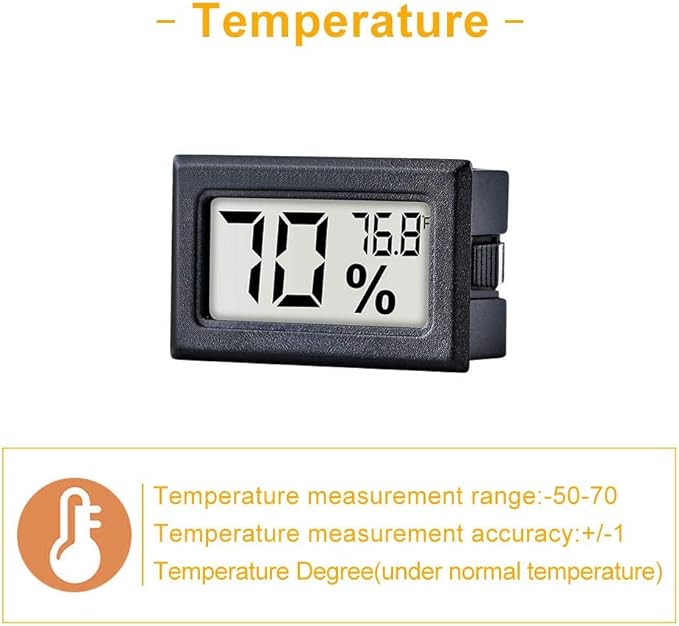 12 Pack Pgzsy Mini Small Digital Electronic Temperature Humidity Meters Gauge Indoor Thermometer Hygrometer LCD Display Fahrenheit (℉) for Humidors, Greenhouse, Garden