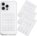 Silicone Suction Phone Case Mount 3 Pack, Silicon Adhesive Suction Cup Phone Mount, Non Slip Sticky Phone Grip for Cellphone, Strong Grip Holder for Selfies and Videos (White)