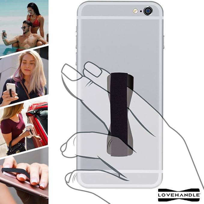 LOVEHANDLE Universal Phone Grip for Smartphones & Mini Tablets - Phone Holder for Hand - Wireless Charging Compatible - Made in The USA - Island Daydream