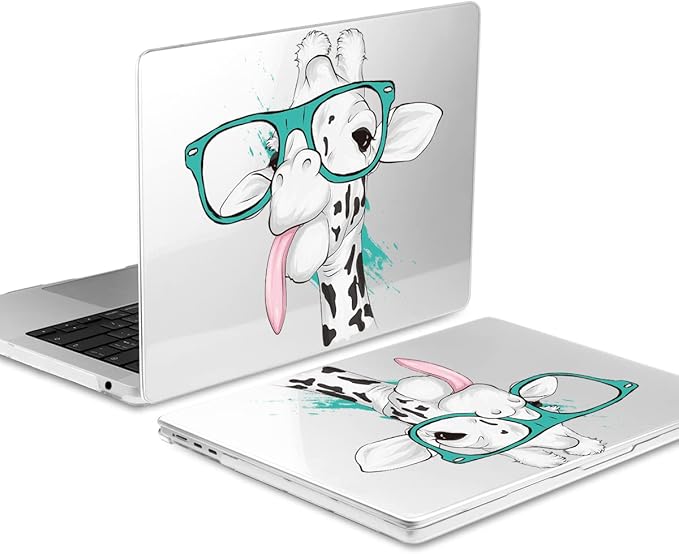 MEEgoodo Case for MacBook Air M4/M3/M2 13.6 inch 2025 2024 2022, Fit Model A3240 A3113 A2681, Compatible with MacBook Air 13 inch, Laptop Hard Shell Case with Keyboard Cover, Funny Giraffe