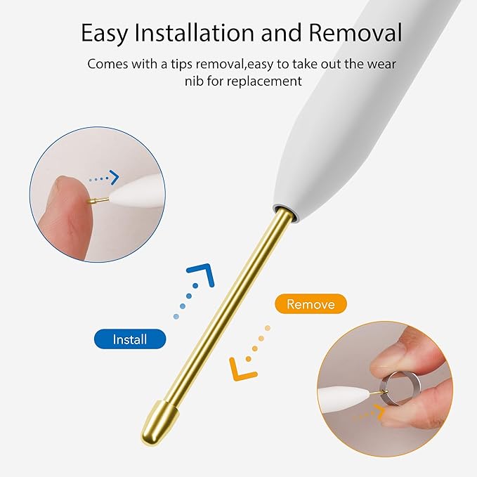 for Remarkable 2 Pen Tips,AHBTEYM Metal Tips,Replacement Nibs Refill Accessories for Remarkable 1/2 Stylus/Marker Plus/Scribe Pen-22Pcs(Gold/Sirvel)