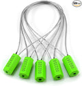 Leadseals(R) 500 Anti-Tamper Proof Security Cable Seals Disposable Self-Locking Padlock Shipping Security Tags Numbered(Pack of 500 PCS) (Green)