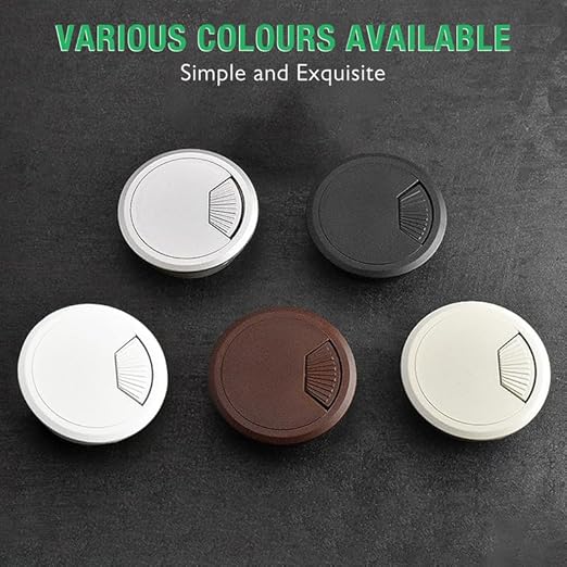 2 Pcs Desk Grommet 2" / 50 mm, Desk Cord Hole Cover, Cable Grommet ABS Plastic, Desk Hole Grommet for Home & Office Pc, Detachable Adjustable Cable Cord Organizer-Silvery