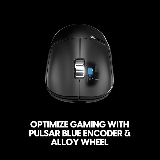 Pulsar Gaming Gears X2H v3 ES Wireless Gaming Mouse, Ultra Lightweight 1.87 oz (60g), Symmetrical, Optical Switch, 32000 DPI, 750 IPS, XS-1 Sensor, 8k Compatible (Mini, Black)