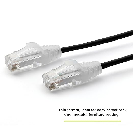 TRUECABLE Cat6 Component Rated Patch Cable, Unshielded (U/UTP), 10ft, Black, 28AWG Solid Copper, Snagless 10G High-Speed Ethernet Cable, PoE++ 4PPoE 100W, UL Listed, RoHS-3, 5 Pack