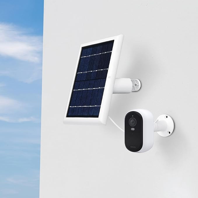 Wasserstein Solar Panel Compatible with Arlo Essential 2K Outdoor Security Camera (2nd Gen) / XL (2nd Gen) & Essential Spotlight (Camera NOT Included)- (1-Pack, White)