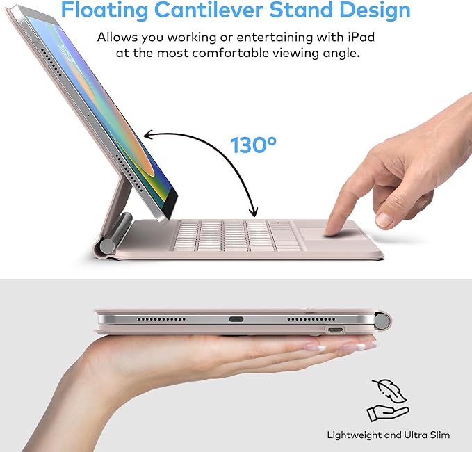 Keyboard Case for iPad 10th Generation 2022 & 11th (A16, 2025) – Magic-Style Keyboard with Multi-Touch Trackpad – Floating Cantilever Stand – Magnetic Case for iPad 10.9 inch 10th / 11th Gen.